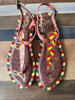 Sam Edelman  Gigi Tribal Thong Sandal, Painted  Women Size 6    New without Box